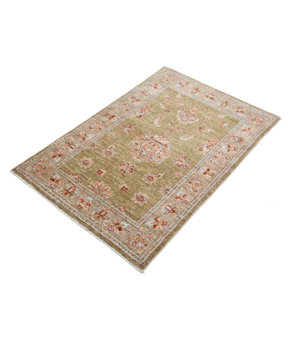 Ziegler 2'7'' X 3'11'' Hand-Knotted Wool Rug 2'7'' x 3'11'' (78 X 118) / Green / Brown