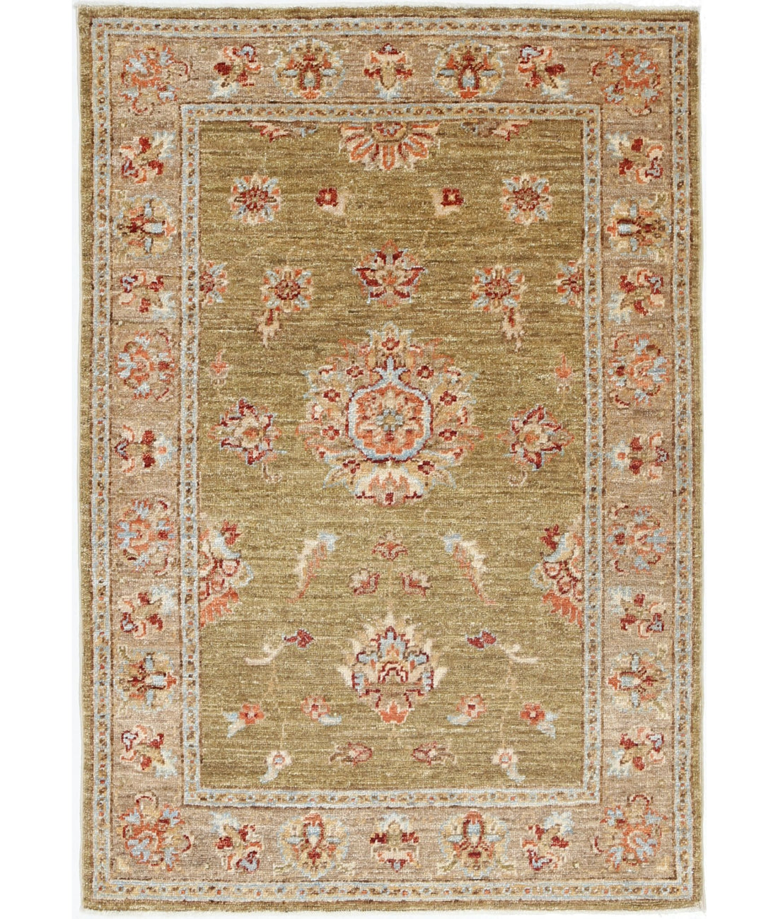 Ziegler 2'7'' X 3'11'' Hand-Knotted Wool Rug 2'7'' x 3'11'' (78 X 118) / Green / Brown