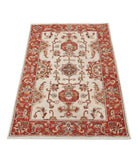 Ziegler 2'6'' X 4'0'' Hand-Knotted Wool Rug 2'6'' x 4'0'' (75 X 120) / Ivory / Red