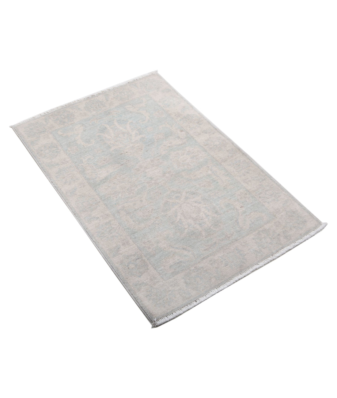 Serenity 2'0'' X 3'0'' Hand-Knotted Wool Rug 2'0'' x 3'0'' (60 X 90) / Grey / Ivory