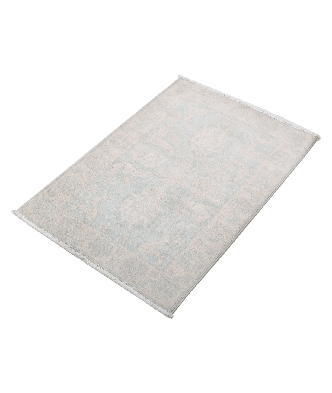 Serenity 2'0'' X 3'0'' Hand-Knotted Wool Rug 2'0'' x 3'0'' (60 X 90) / Grey / Ivory