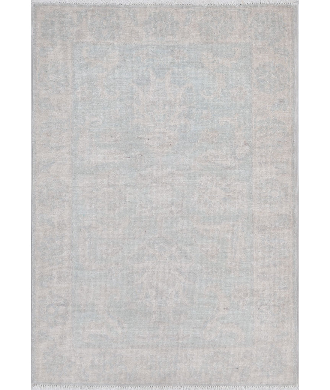 Serenity 2'0'' X 3'0'' Hand-Knotted Wool Rug 2'0'' x 3'0'' (60 X 90) / Grey / Ivory