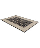 Ziegler 5'6'' X 8'0'' Hand-Knotted Wool Rug 5'6'' x 8'0'' (165 X 240) / Black / Ivory