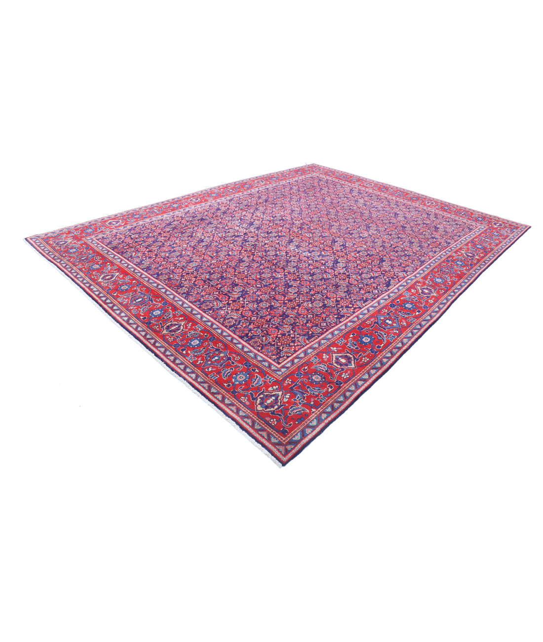 Tabriz 9'7'' X 12'7'' Hand-Knotted Wool Rug 9'7'' x 12'7'' (288 X 378) / Blue / Red