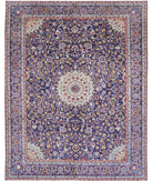 Kashan 9'8'' X 12'4'' Hand-Knotted Wool Rug 9'8'' x 12'4'' (290 X 370) / Blue / Blue