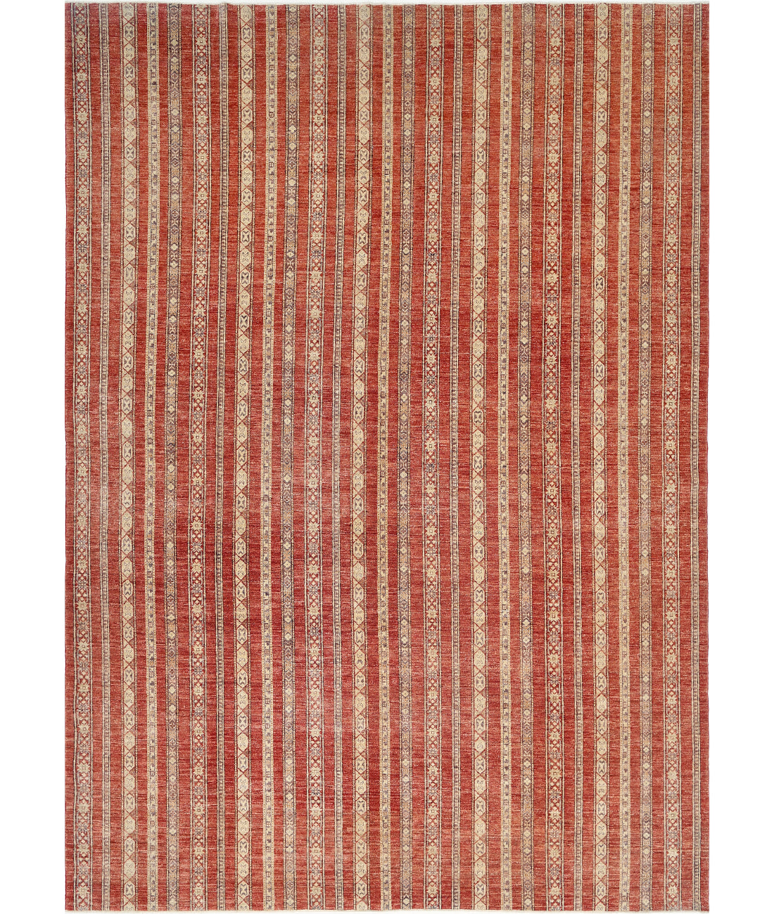 Shaal 9'10'' X 13'7'' Hand-Knotted Wool Rug 9'10'' x 13'7'' (295 X 408) / Red / Red