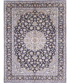 Kashan 9'7'' X 12'8'' Hand-Knotted Wool Rug 9'7'' x 12'8'' (288 X 380) / Black / Black