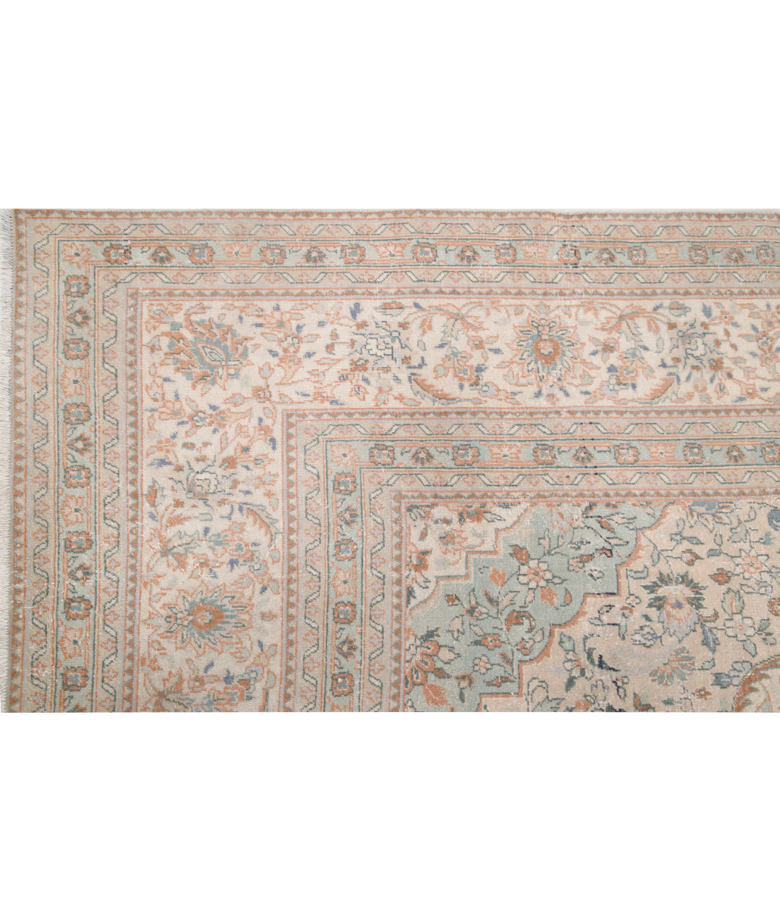 Kashan 9'6'' X 13'2'' Hand-Knotted Wool Rug 9'6'' x 13'2'' (285 X 395) / Ivory / Ivory