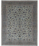 Kashan 9'11'' X 11'6'' Hand-Knotted Wool Rug 9'11'' x 11'6'' (298 X 345) / Green / Blue