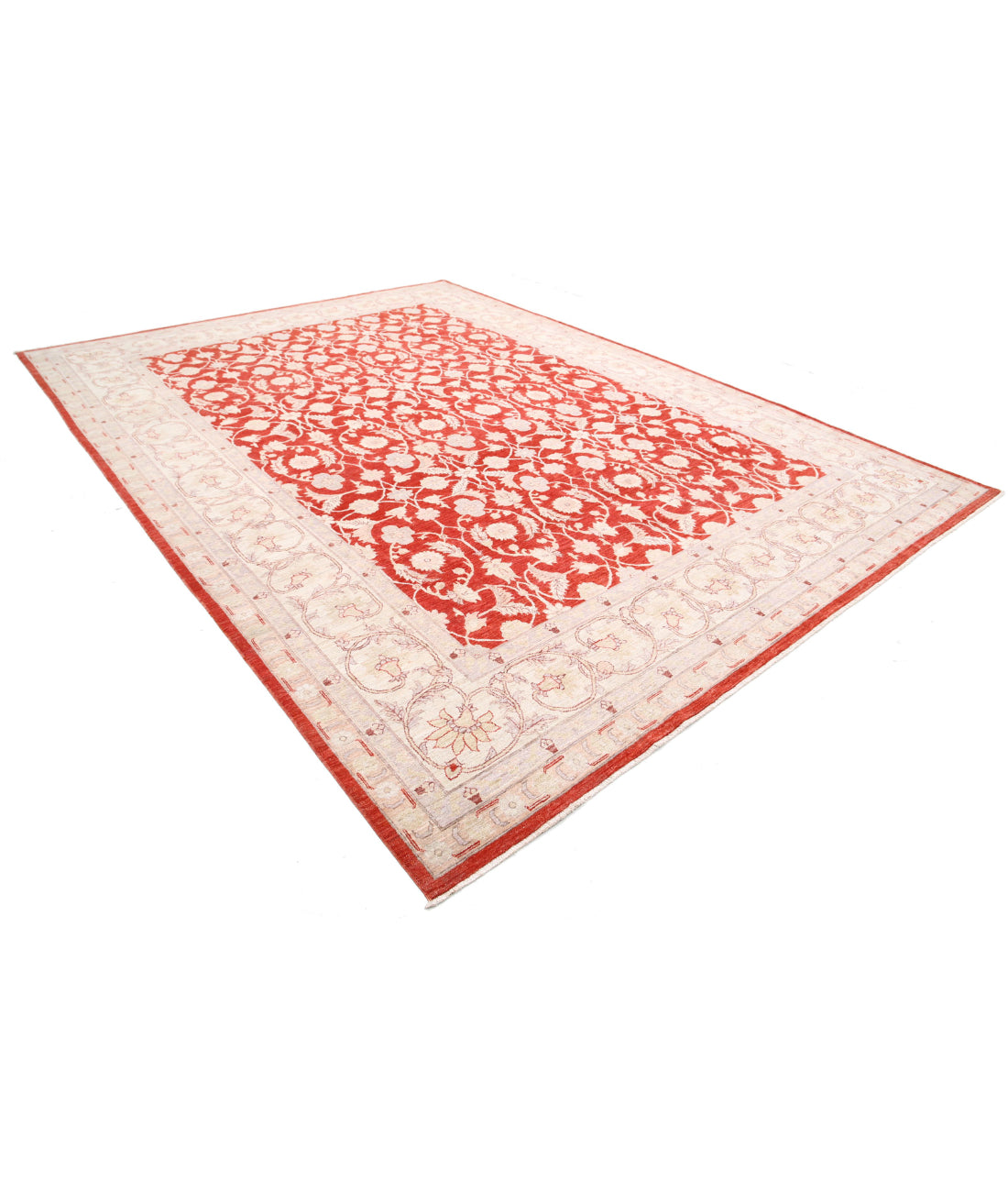 Ziegler 9'11'' X 13'7'' Hand-Knotted Wool Rug 9'11'' x 13'7'' (298 X 408) / Red / Ivory