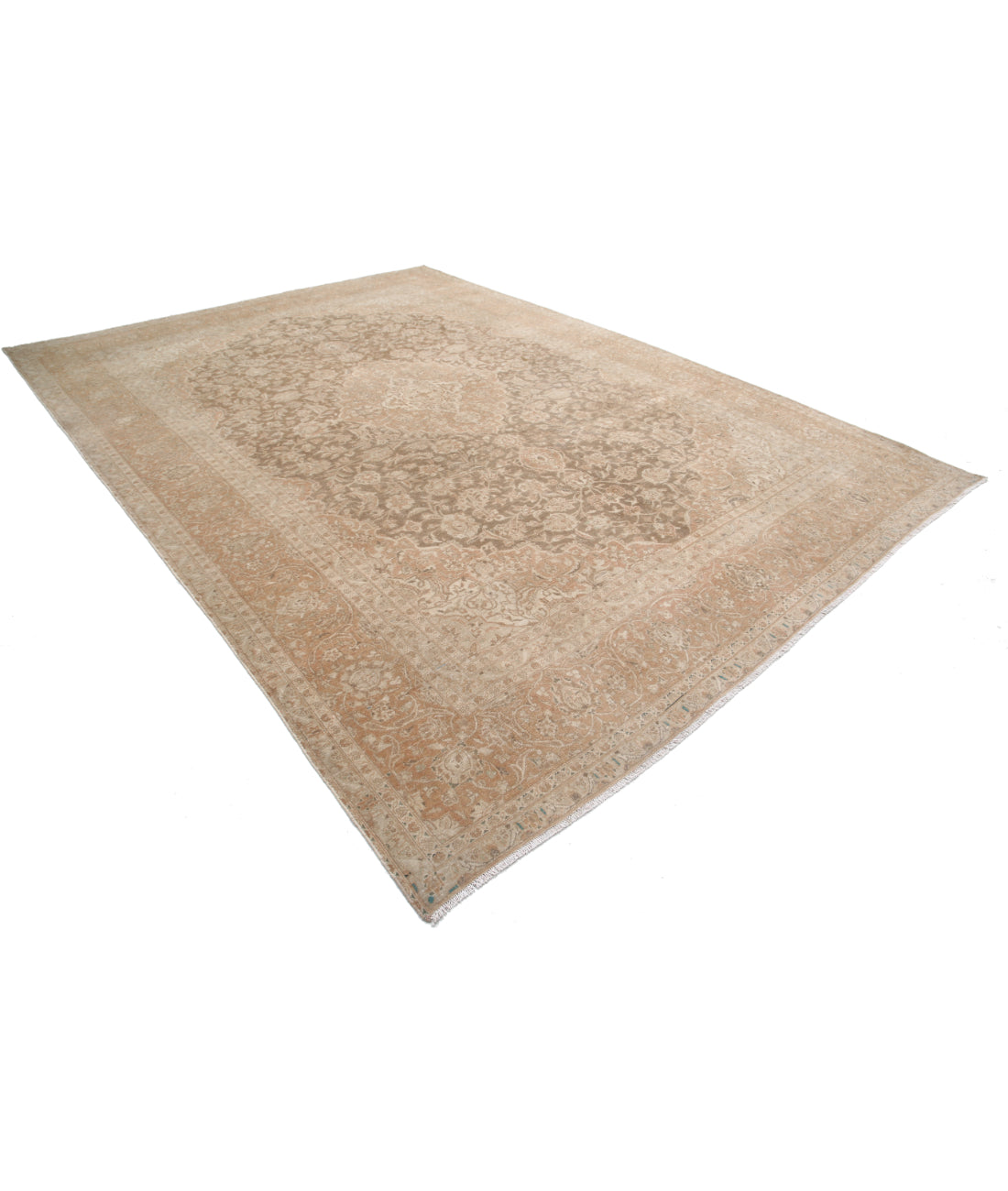 Kashan 9'5'' X 13'3'' Hand-Knotted Wool Rug 9'5'' x 13'3'' (283 X 398) / Brown / Red