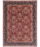 Hand Knotted Ziegler Sultanabad Wool Rug - 8'9'' x 11'10'' 8' 9" X 11' 10" ( 267 X 361 ) / Rust / Blue