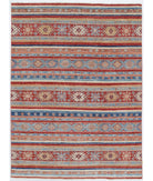 Hand Knotted Khurjeen Wool Rug - 4'10'' x 6'4'' 4' 10" X 6' 4" ( 147 X 193 ) / Multi / Red