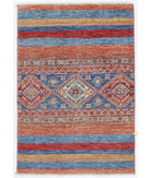 Hand Knotted Khurjeen Wool Rug - 2'0'' x 2'10'' 2' 0" X 2' 10" ( 61 X 86 ) / Multi / Blue