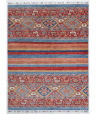 Hand Knotted Khurjeen Wool Rug - 5'0'' x 6'6'' 5' 0" X 6' 6" ( 152 X 198 ) / Multi / Red