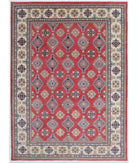 Hand Knotted Tribal Kazak Wool Rug - 9'0'' x 12'3'' 9' 0" X 12' 3" ( 274 X 373 ) / Red / Ivory