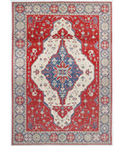 Hand Knotted Tribal Kazak Wool Rug - 9'10'' x 14'8'' 9' 10" X 14' 8" ( 300 X 447 ) / Red / Ivory