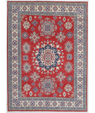 Hand Knotted Tribal Kazak Wool Rug - 8'10'' x 12'1'' 8' 10" X 12' 1" ( 269 X 368 ) / Red / Ivory