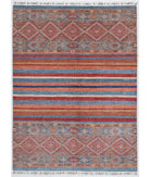 Hand Knotted Khurjeen Wool Rug - 5'8'' x 7'7'' 5' 8" X 7' 7" ( 173 X 231 ) / Multi / Blue