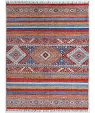 Hand Knotted Khurjeen Wool Rug - 5'1'' x 6'6'' 5' 1" X 6' 6" ( 155 X 198 ) / Multi / Red