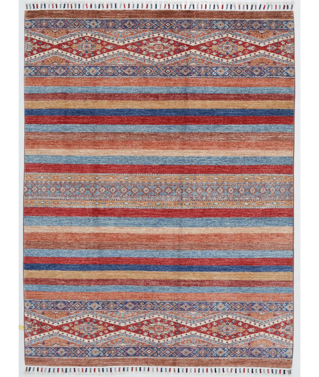 Hand Knotted Khurjeen Wool Rug - 5'0'' x 6'7'' 5' 0" X 6' 7" ( 152 X 201 ) / Multi / Red
