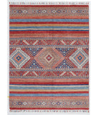 Hand Knotted Khurjeen Wool Rug - 4'10'' x 6'6'' 4' 10" X 6' 6" ( 147 X 198 ) / Multi / Blue