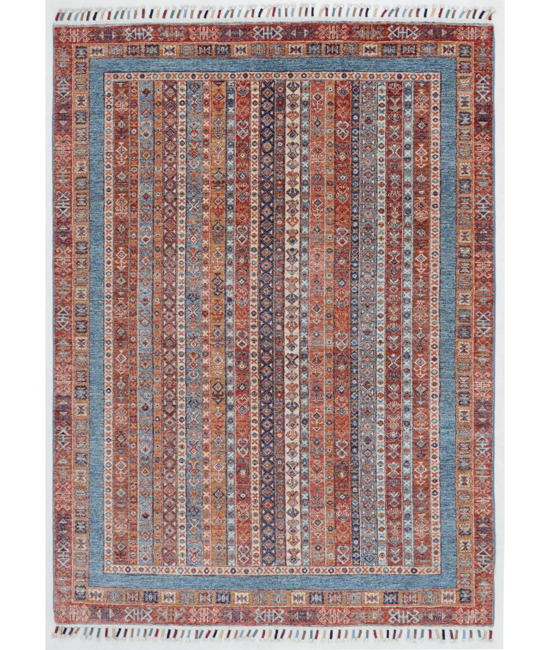 Hand Knotted Shaal Wool Rug - 4'9'' x 6'8'' 4' 9" X 6' 8" ( 145 X 203 ) / Multi / Multi