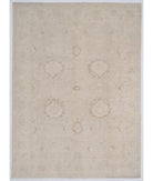 Hand Knotted Oushak Wool Rug - 8'6'' x 11'7'' 8' 6" X 11' 7" ( 259 X 353 ) / Grey / Ivory