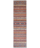 Hand Knotted Khurjeen Wool Rug - 2'8'' x 9'7'' 2' 8" X 9' 7" ( 81 X 292 ) / Multi / Red