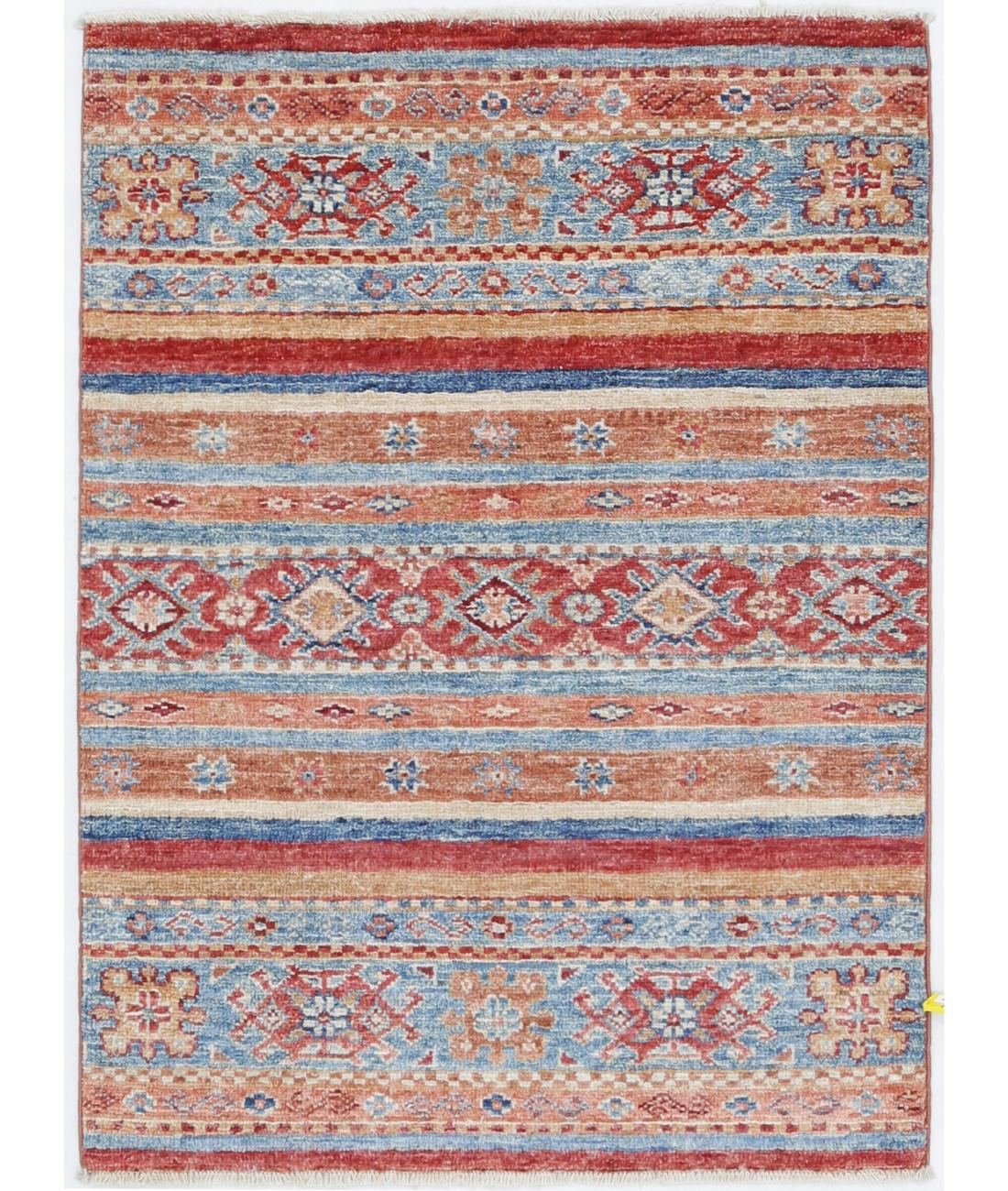 Hand Knotted Khurjeen Wool Rug - 2'1'' x 2'10'' 2' 1" X 2' 10" ( 64 X 86 ) / Multi / Blue