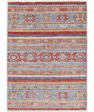 Hand Knotted Khurjeen Wool Rug - 2'1'' x 2'10'' 2' 1" X 2' 10" ( 64 X 86 ) / Multi / Blue