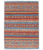 Hand Knotted Khurjeen Wool Rug - 2'7'' x 3'10'' 2' 7" X 3' 10" ( 79 X 117 ) / Multi / Blue