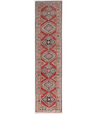 Kazak 2'6'' X 10'7'' Hand-Knotted Wool Rug 2'6'' x 10'7'' (75 X 318) / Red / Ivory