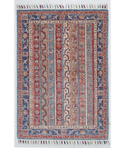 Hand Knotted Shaal Wool Rug - 2'8'' x 3'10'' 2' 8" X 3' 10" ( 81 X 117 ) / Multi / Blue