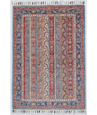 Hand Knotted Shaal Wool Rug - 2'8'' x 3'9'' 2' 8" X 3' 9" ( 81 X 114 ) / Multi / Blue