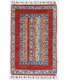 Hand Knotted Shaal Wool Rug - 1'11'' x 3'0'' 1' 11" X 3' 0" ( 58 X 91 ) / Multi / Red