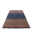 Khurjeen 5'7'' X 8'0'' Hand-Knotted Wool Rug 5'7'' x 8'0'' (168 X 240) / Blue / Blue