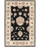 Ziegler 2'8'' X 4'0'' Hand-Knotted Wool Rug 2'8'' x 4'0'' (80 X 120) / Ivory / Black