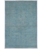 Hand Knotted Overdye Wool Rug - 4'0'' x 5'11'' 4' 0" X 5' 11" ( 122 X 180 ) / Green / N/A