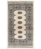 Hand Knotted Tribal Bokhara Wool Rug - 3'0'' x 5'3'' 3' 0" X 5' 3" ( 91 X 160 ) / Beige / Black