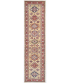 Hand Knotted Royal Kazak Wool Rug - 2'7'' x 9'10'' 2' 7" X 9' 10" ( 79 X 300 ) / Ivory / Red