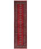 Hand Knotted Tribal Bokhara Wool Rug - 2'7'' x 9'10'' 2' 7" X 9' 10" ( 79 X 300 ) / Red / Ivory