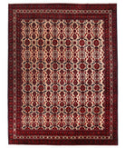 Hand Knotted Afghan Khamyab Wool Rug - 9'9'' x 12'9'' 9' 9" X 12' 9" ( 297 X 389 ) / Beige / Red