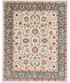 Hand Knotted Ziegler Farhan Gul Wool Rug - 8'1'' x 10'0'' 8' 1" X 10' 0" ( 246 X 305 ) / Beige / Green