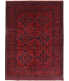 Hand Knotted Afghan Khal Muhammadi Wool Rug - 4'10'' x 6'6'' 4' 10" X 6' 6" ( 147 X 198 ) / Red / Blue