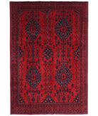 Hand Knotted Afghan Khal Muhammadi Wool Rug - 6'8'' x 9'6'' 6' 8" X 9' 6" ( 203 X 290 ) / Red / Blue