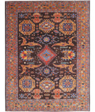 Hand Knotted Nomadic Caucasian Humna Wool Rug - 9'1'' x 12'3'' 9' 1" X 12' 3" ( 277 X 373 ) / Brown / Gold