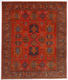 Hand Knotted Nomadic Caucasian Humna Wool Rug - 13'8'' x 16'5'' 13' 8" X 16' 5" ( 417 X 500 ) / Rust / Blue