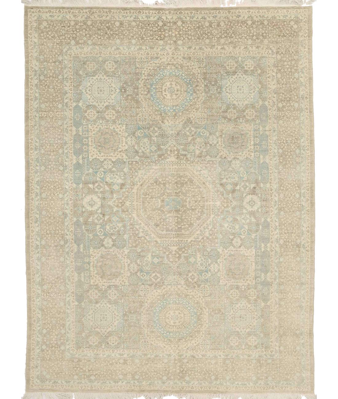 Hand Knotted Artemix Wool Rug - 8'0'' x 10'1'' 8' 0" X 10' 1" ( 244 X 307 ) / Blue / Grey