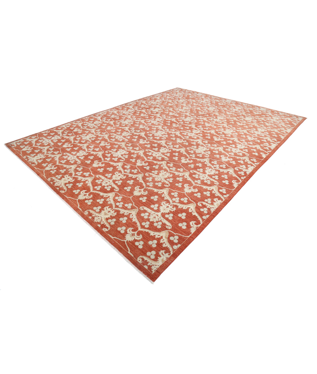 Artemix 9'8'' X 13'3'' Hand-Knotted Wool Rug 9'8'' x 13'3'' (290 X 398) / Rust / Ivory